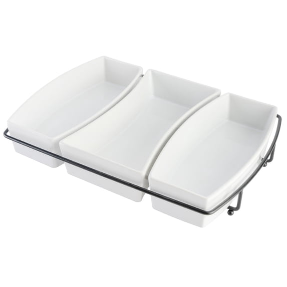 Gibson Home Gracious Dining Tidbit Dish Set W/ Metal Stand