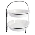 thumbnail image 1 of Gibson Home Gracious Dining Two Tier Serving Set With Metal Stand, 1 of 5