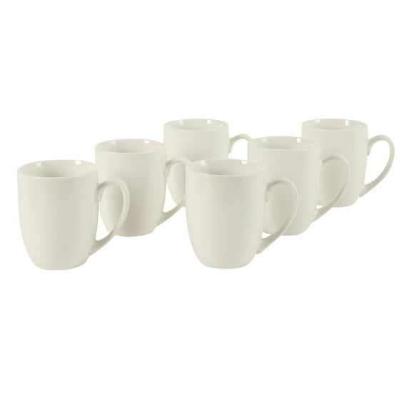 Gibson Home Great Essentials 16 Ounce Porcelain Coffee Mugs - Set of 6 - Cups for Latte, Hot Tea, Cappuccino, Mocha, Espresso, Cocoa