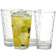 Gibson Home Great Foundations 4-Piece Tumbler Set, 16 Oz, Bubble Pattern, Clear