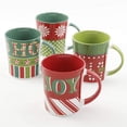 thumbnail image 1 of Gibson Home Holiday Wrap 4 Piece 15 oz. Assorted Funky Mug Set, 1 of 5
