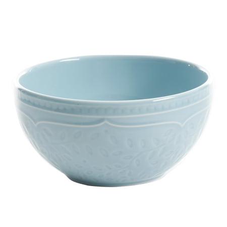 Gibson Home Hometrends Alemany Stoneware Bowl, 6.2-inch Diameter, Aqua, Kitchen Accessories