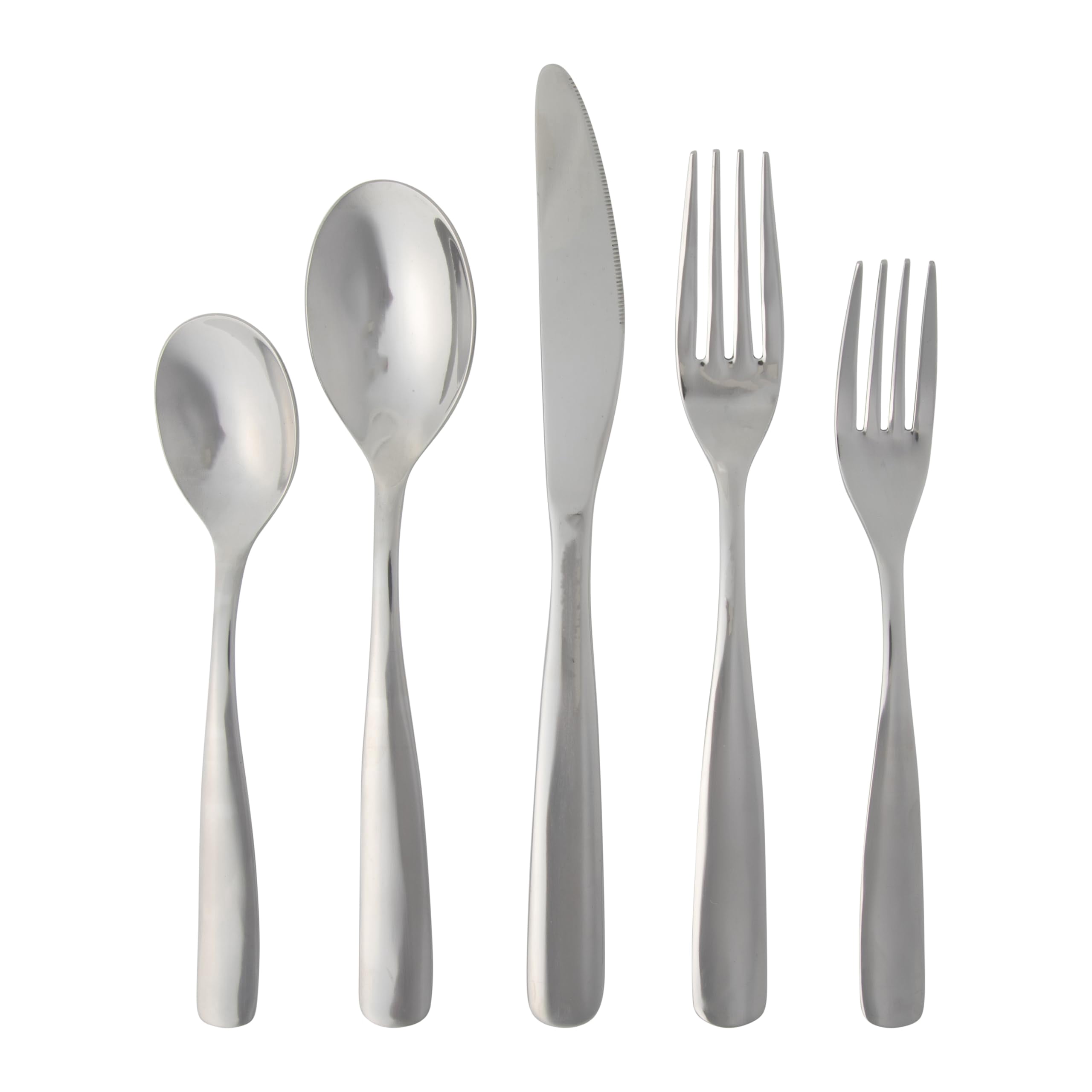 Gibson Home Hulton 20 Piece Flatware Silver Polish Silverware Set - Stainless Steel Utensils - Forks, Spoons, Knives
