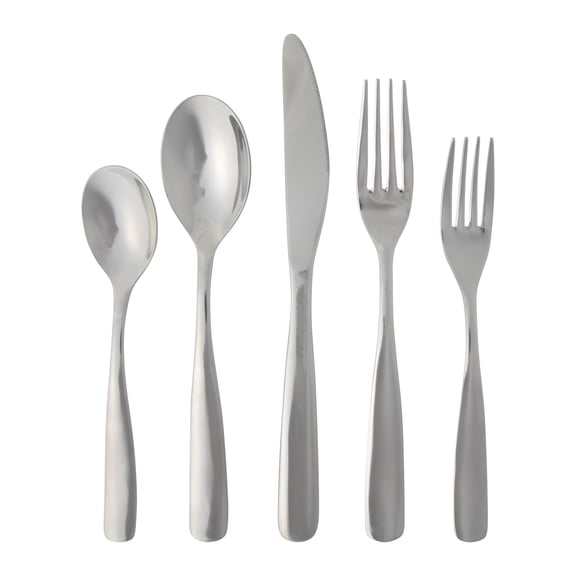 Gibson Home Hulton 20 Piece Flatware Silver Polish Silverware Set - Stainless Steel Utensils - Forks, Spoons, Knives