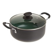 Gibson Home Hummington 5 Quart Green Ceramic Non-Stick Dutch Oven with Soft Touch Bakelite Handle, Matte Gray