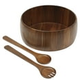 thumbnail image 1 of Gibson Home Laurelton 3 Piece Large 13" Acacia Wood Salad Serving Bowl Set w/ 2 Serving Tools, 1 of 11