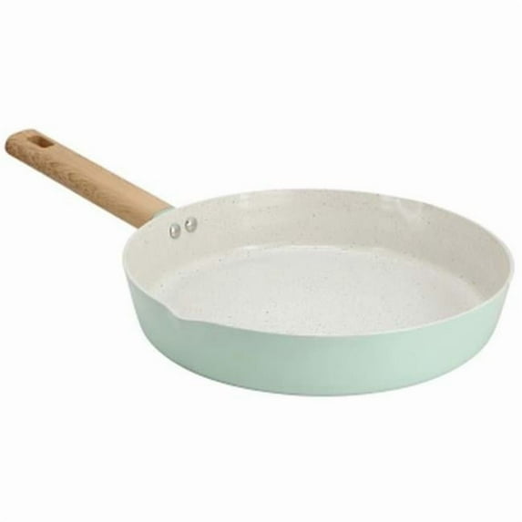 Gibson Home 137729.01 11 in. Marbleton Ceramic Nonstick Aluminum Frying Pan, Mint