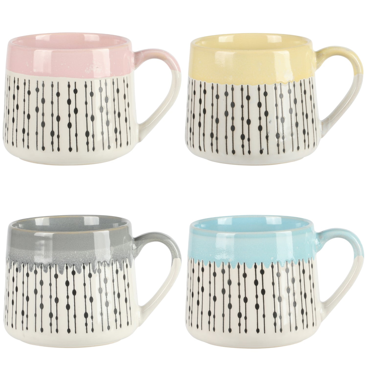 Gibson Home Morning Mist 15 oz 4-Pack Belly Shaped Stoneware Mugs