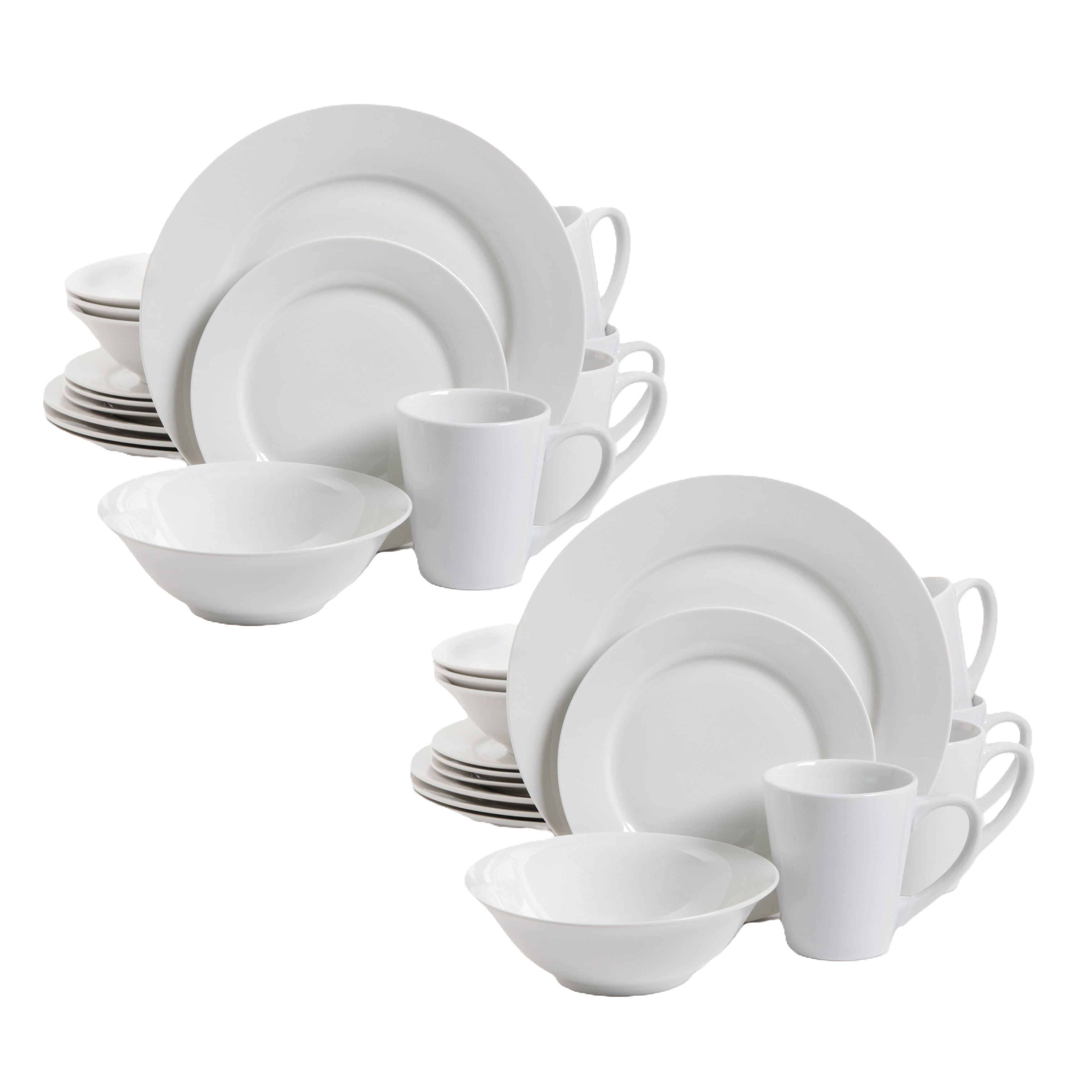 Gibson Home Noble Court 32-Piece White Dinnerware Set