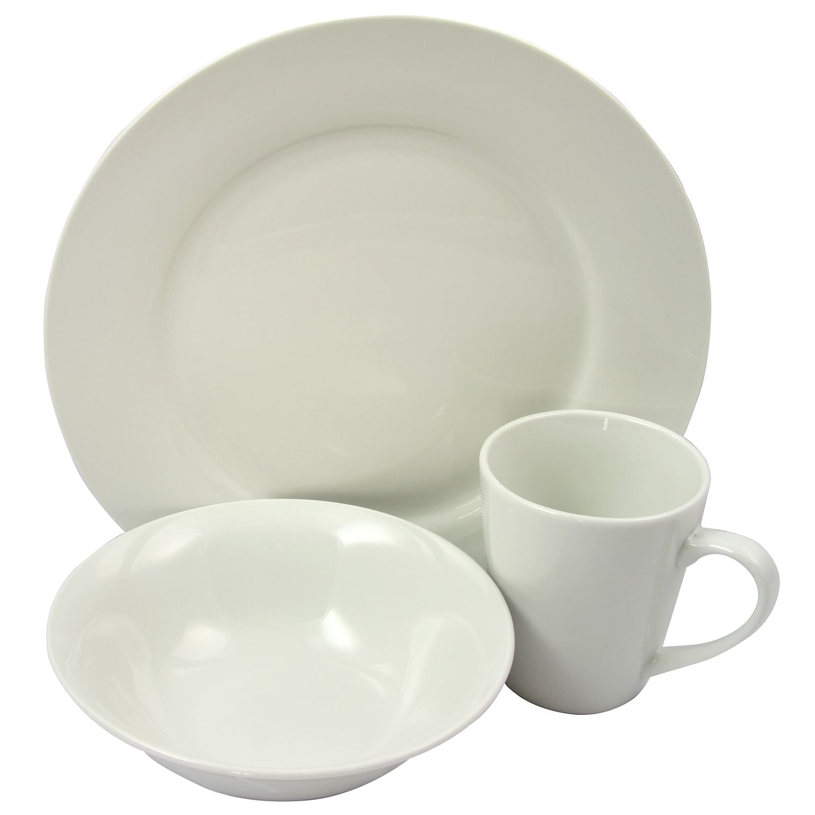 Gibson Home Noble Court Fine Ceramic 12 Piece Dinnerware Set in White ...