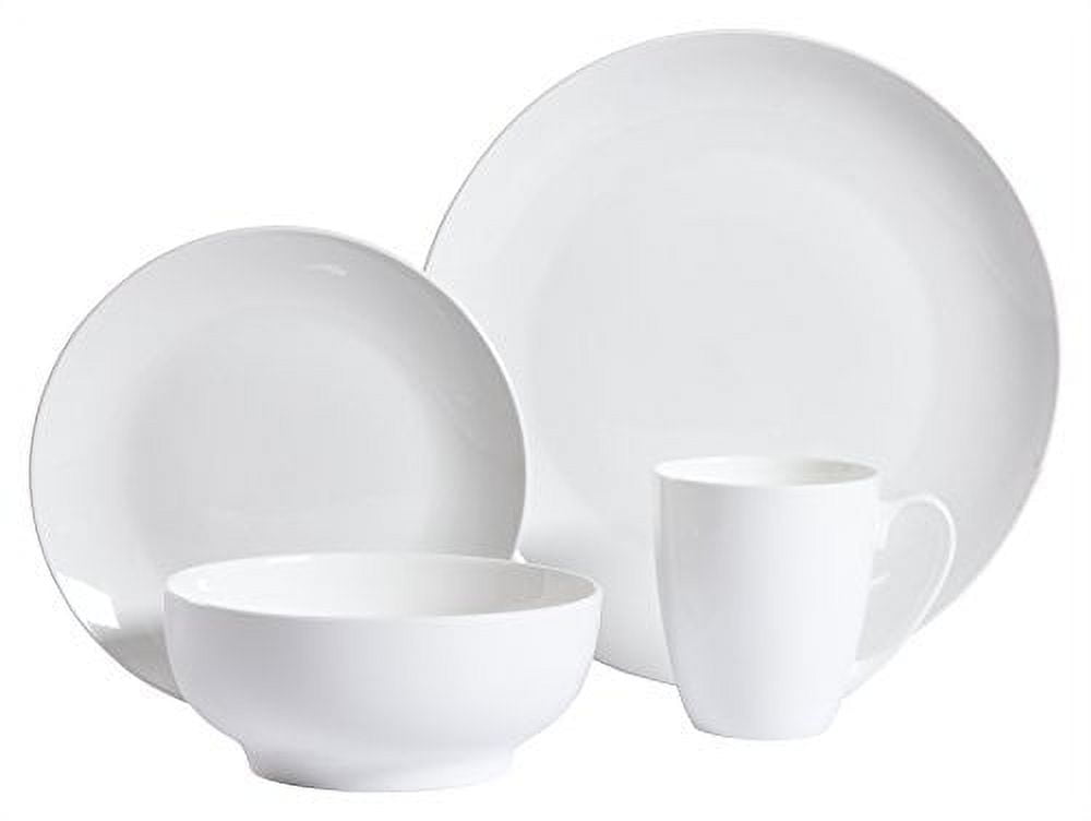 White Porcelain 16-Piece Dinnerware Set for 4