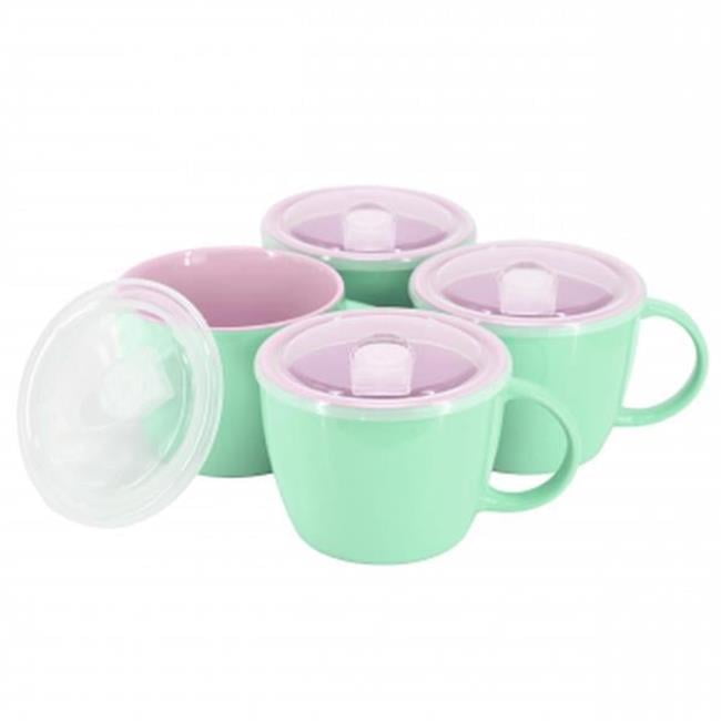 Gibson Home 142552.01 25 oz On The Go Sto are Soup Cup Set with Lid, Mint - 4 Piece