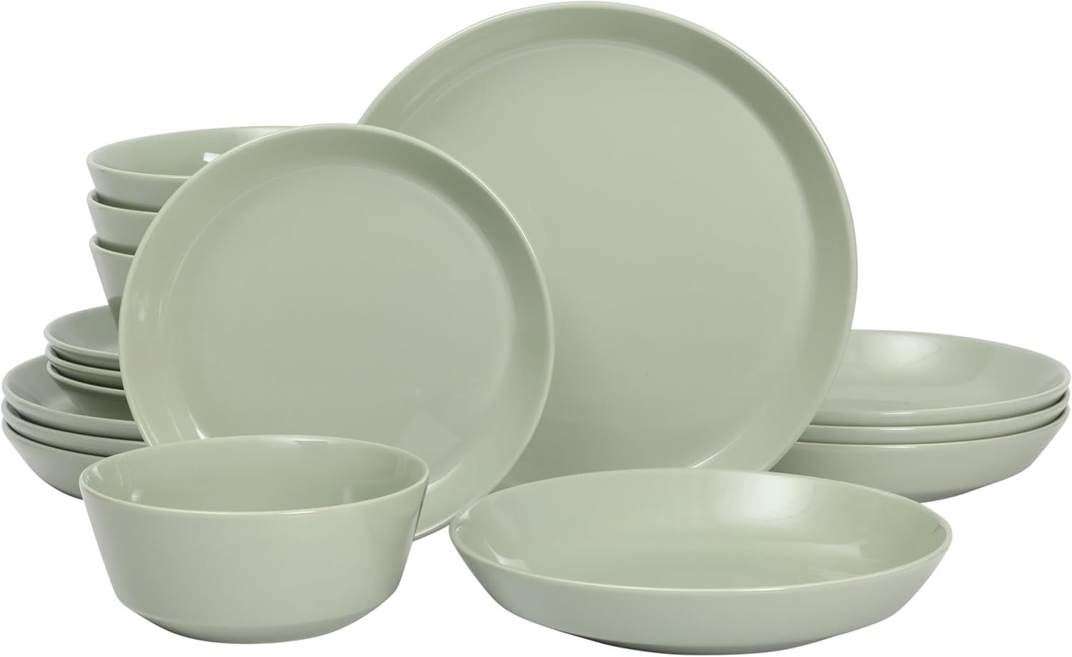 Gibson Home Oslo Dinnerware Set for 4, 16-Piece White Porcelain Plates and Bowls — Ceramic Dish Set | Microwave & Dishwasher Safe