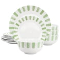 thumbnail image 1 of Gibson Home 148475.12 Pacific Waves Round Ceramic Dinnerware Set in Green - 12 Piece, 1 of 1