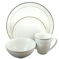 thumbnail image 1 of Gibson Home Palladine 16 Piece Dinnerware Double Gold Banded Set, 1 of 6