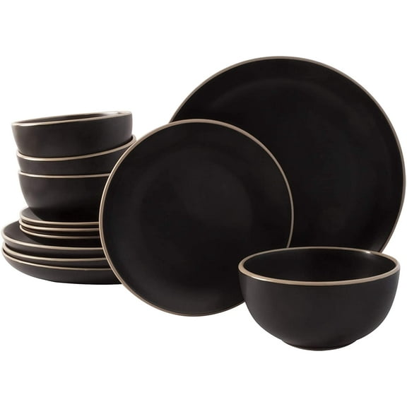 Gibson Home Remi 12pc Dinnerware Set - Black