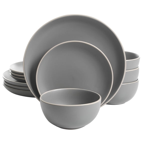 Gibson Home Rockaway 12pc Dinnerware Set - Gray