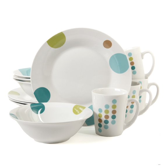 Gibson Home Retro Specks 12 Pc. Dinnerware Set