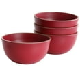 thumbnail image 1 of Gibson Home  Rockabye 4 Piece Melamine Cereal Bowl Set in Dark Pink, 1 of 5