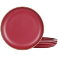 thumbnail image 1 of Gibson Home  Rockabye 4 Piece Melamine Dinner Plate Set in Dark Pink, 1 of 5