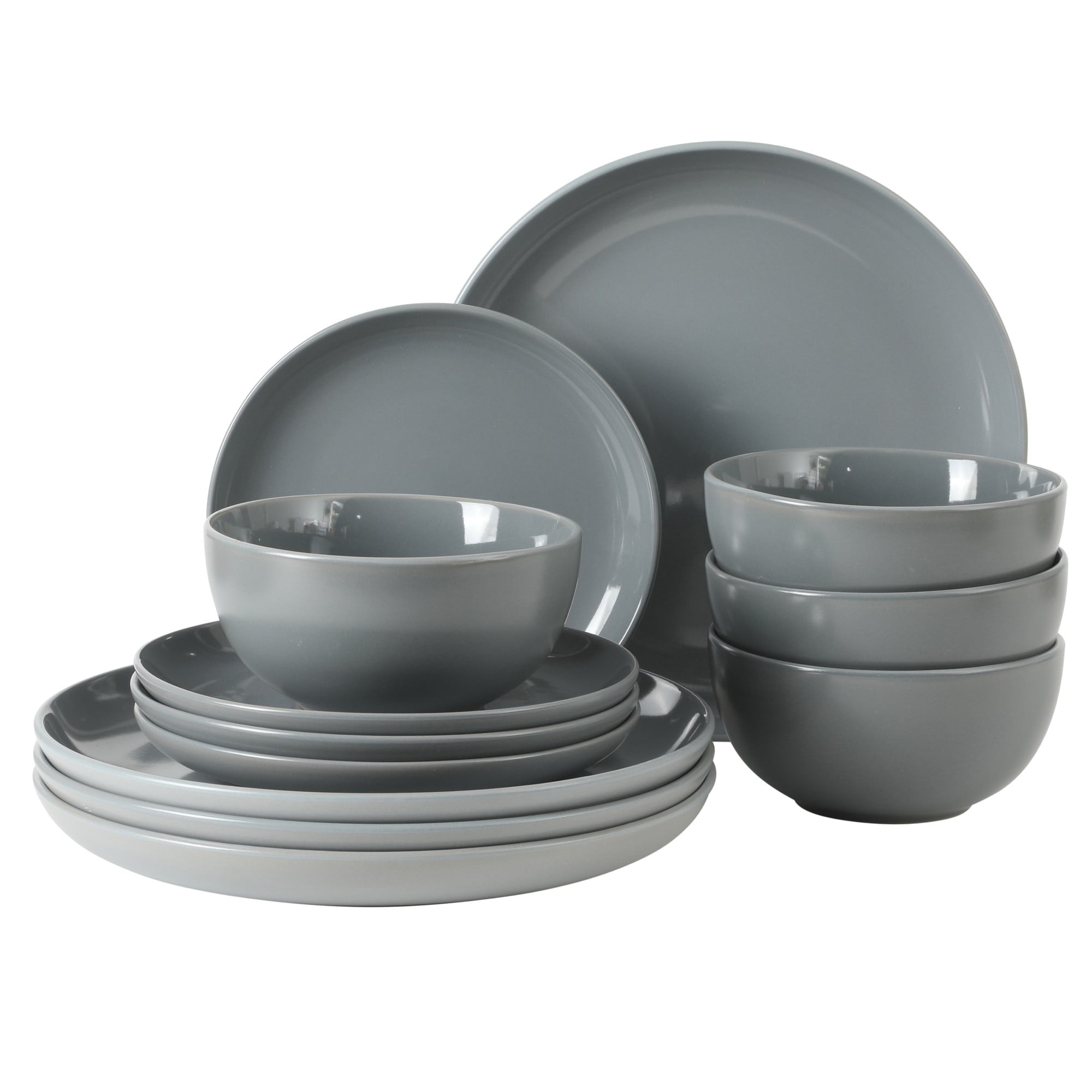 Gibson Home Servies Gibson Home Rockaway Servies Set - 12-delig Steengoed Servies Voor 4 Personen (crème, Diner- En Dessertborden, Kommen) Moderne Borden En Kommen