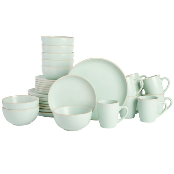 Gibson Home Rockaway 32 Piece Dinnerware Set - Teal