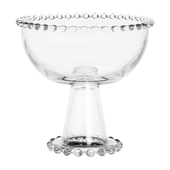 Gibson Home Sereno 8-Inch Pedestal Glass Trifle Bowl, Clear Dessert Serving Bowl with Stand for Cakes, Fruits, Salads & Desserts