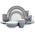 thumbnail image 1 of Gibson Home Silver Wind 16 Piece Fine Ceramic Dinnerware Set in Grey and Pink, 1 of 3