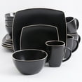 thumbnail image 1 of Gibson Home Soho Lounge Square 16 Pc. Dinnerware Set, Matte Black, 1 of 5