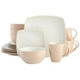 thumbnail image 1 of Gibson Home Soho Lounge Square Stoneware 16 Piece Dinnerware Set, Sand, 1 of 12