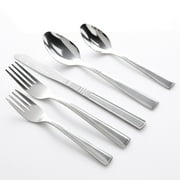 Gibson Home Tapani 45-Piece Stainless Steel Flatware Set, Tumble Finish