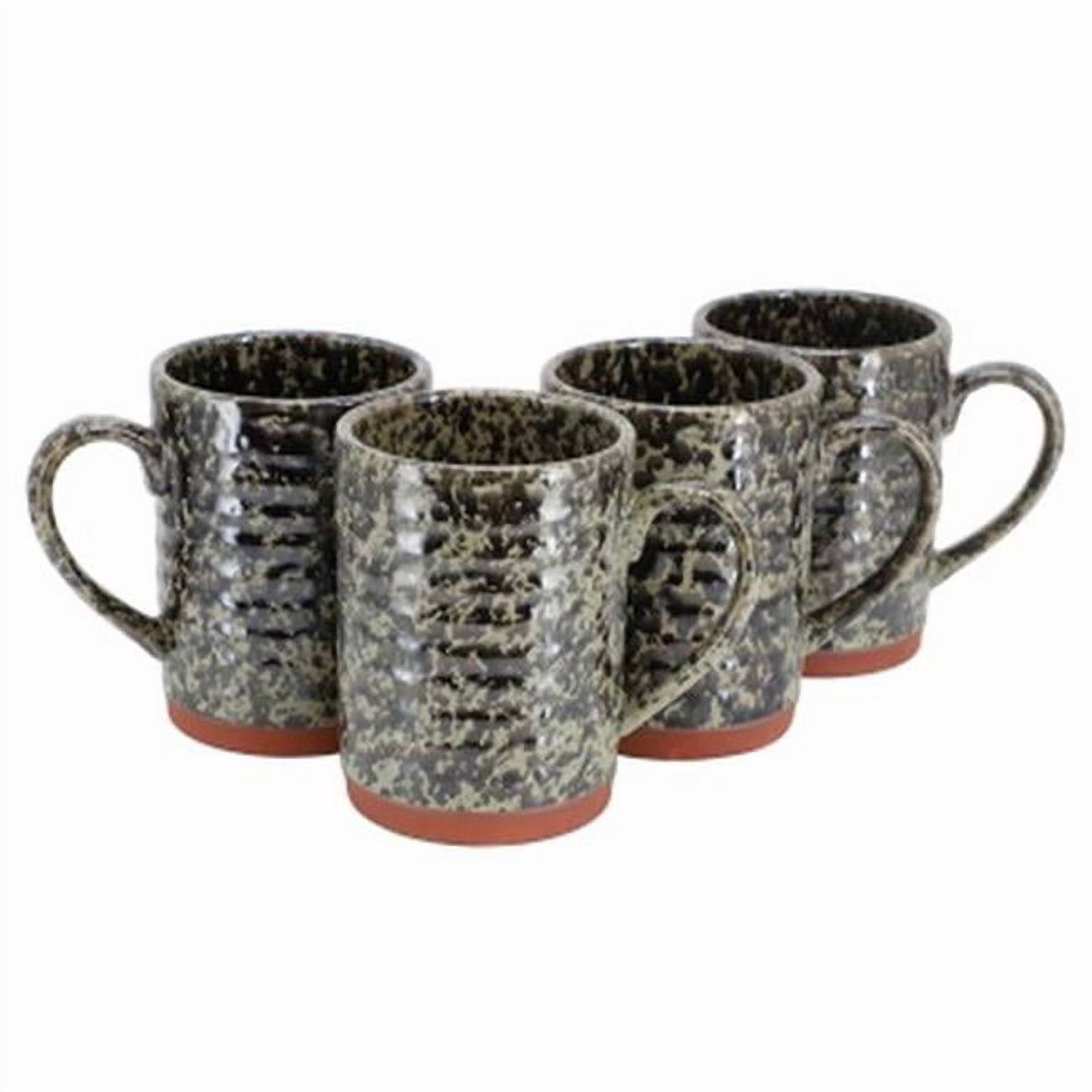 Gibson Home 142962.01 18.5 oz Terra Bella Terracotta Mug Set, Peacock Green - 4 Piece