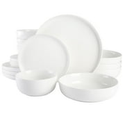 Gibson Home Vienna Dinnerware Dishes Set, Service for 4 16pcs, White