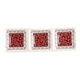 thumbnail image 1 of Gibson  Home Village Vines 13.5In Ceramic 3 Section Tray in Red, 1 of 5