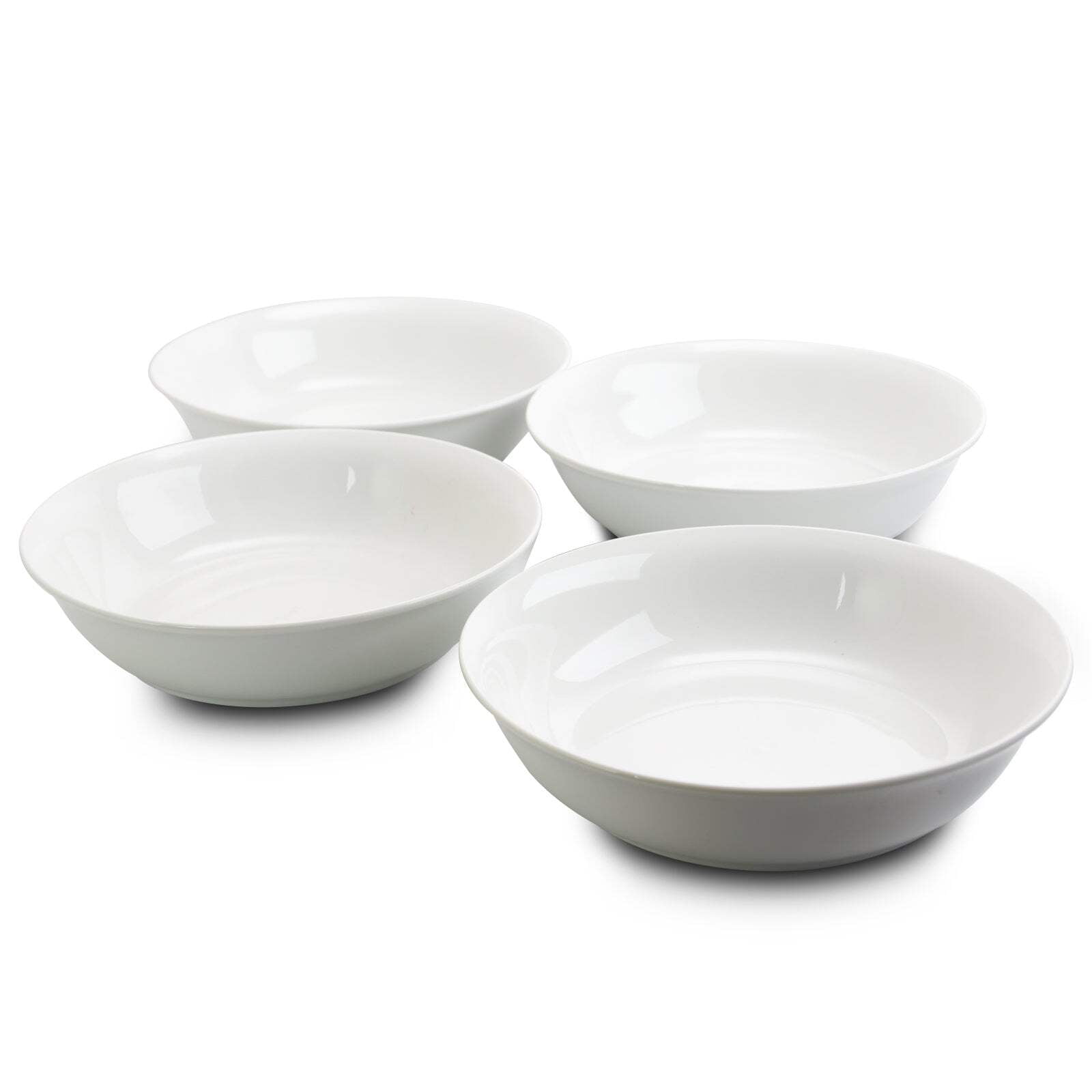 White Ceramic 48 Ounce Pasta Bowls, Set of 4