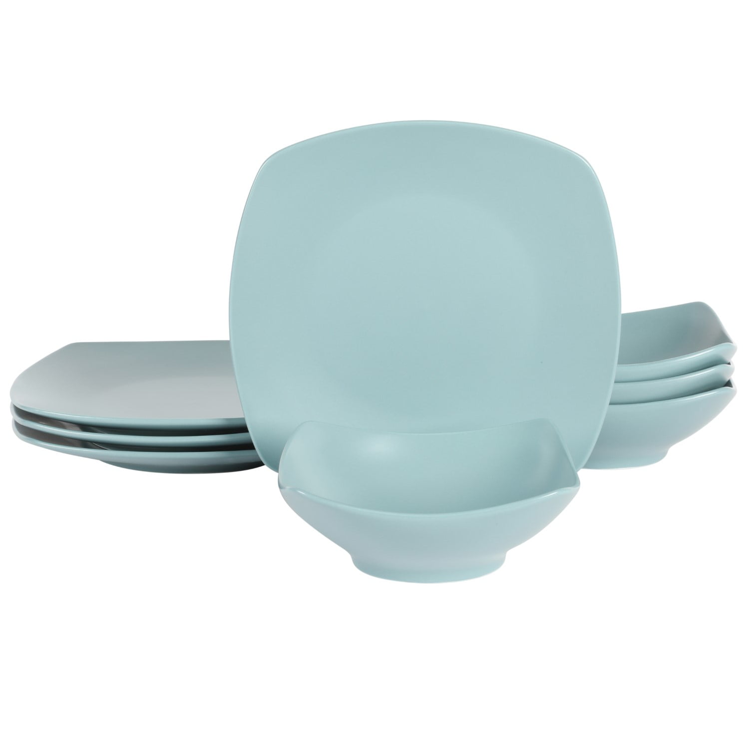 Gibson Home Zen Buffet Matte Porcelain 8 Piece Dinnerware Set - Blue