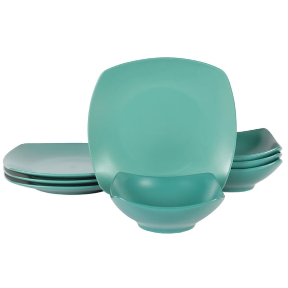 Gibson Home Zen Buffet Matte Porcelain 8 Piece Dinnerware Set - Green