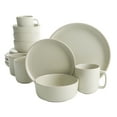 thumbnail image 1 of Gibson Home Zuma 16 Piece Round Kitchen Dinnerware Set, Dishes, Plates, Bowls, Mugs, Service for 4, Matte Stoneware, Cream, 1 of 4