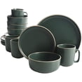 thumbnail image 1 of Gibson Home Zuma 16 Piece Round Kitchen Dishes, Plates, Bowls, Mugs Dinnerware Sets, Service for Four (16pcs), Green, 1 of 5