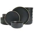Gibson Home Everyday Essential Coupe 18Piece Dinnerware Set Black