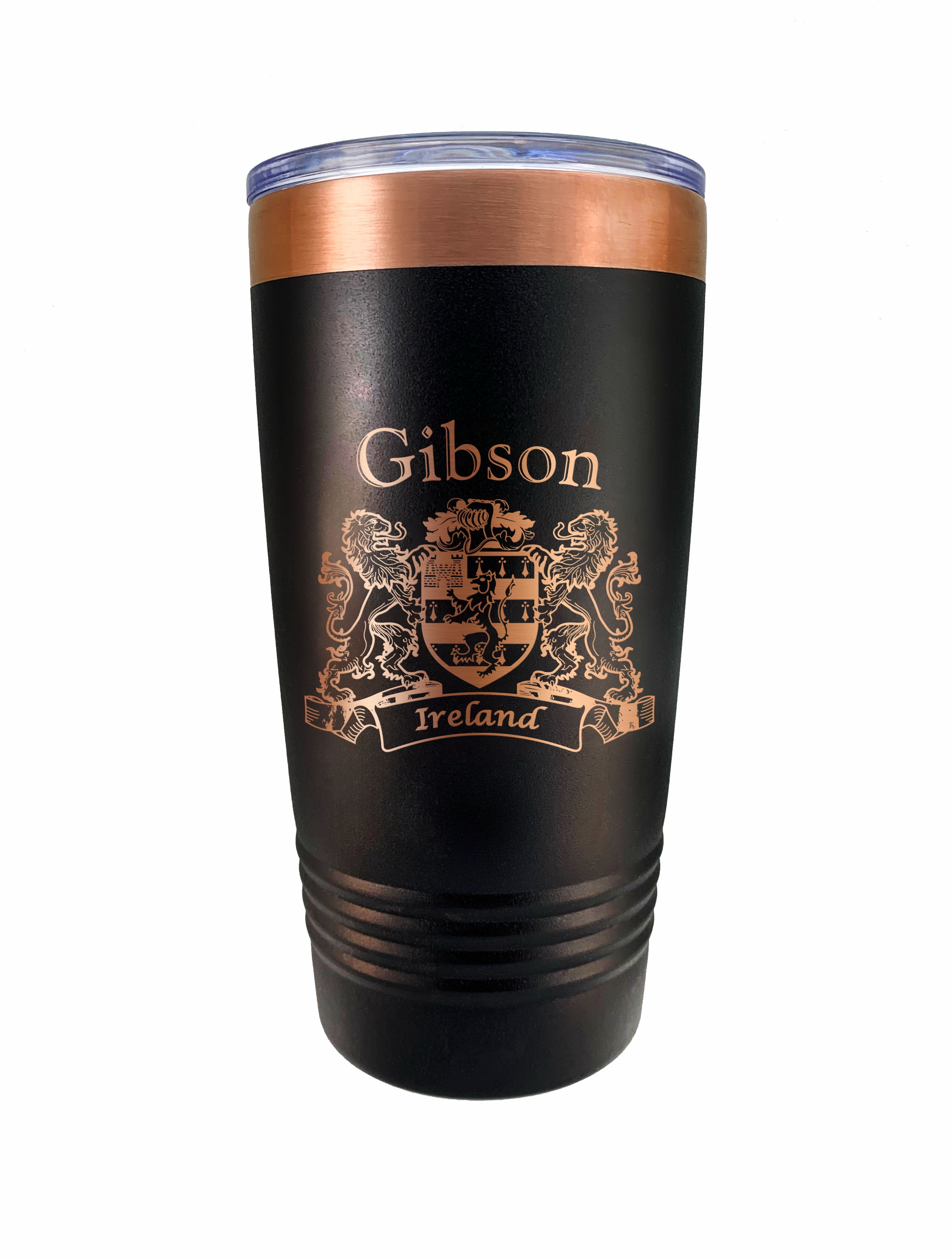 Gibson Irish Coat of Arms Black Travel Mug