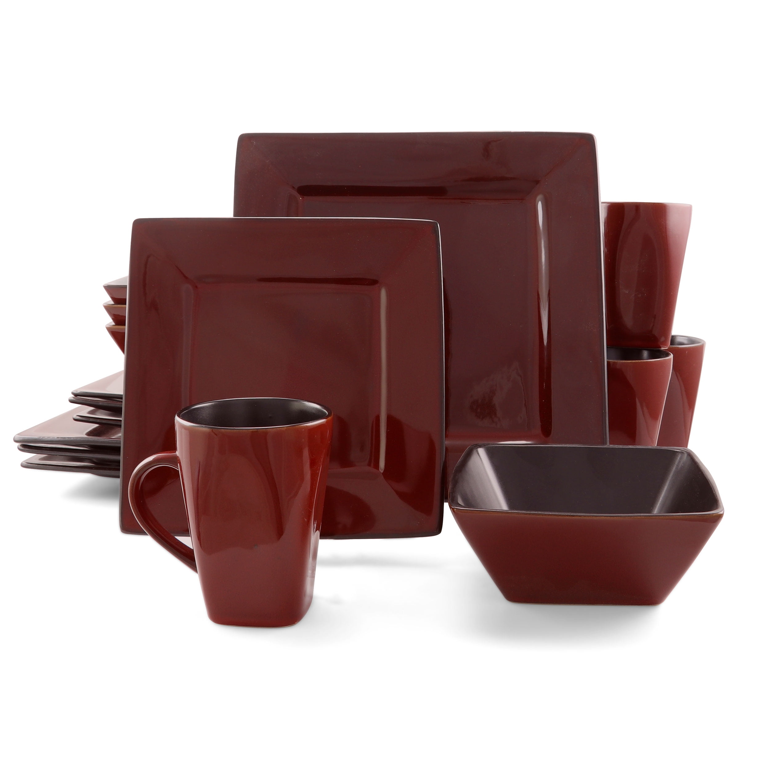 Gibson Kiesling 16 Pieces Hard Swuare Dinnerware Set