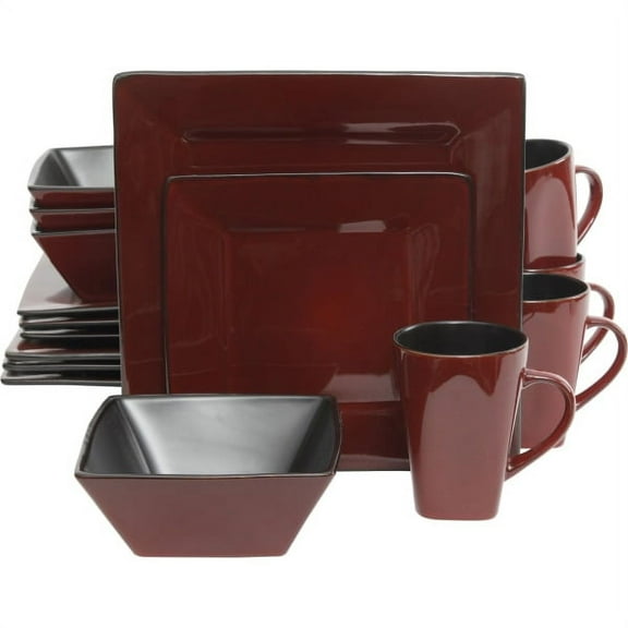 Gibson Kiesling Square Dinnerware Set, 16 Piecess
