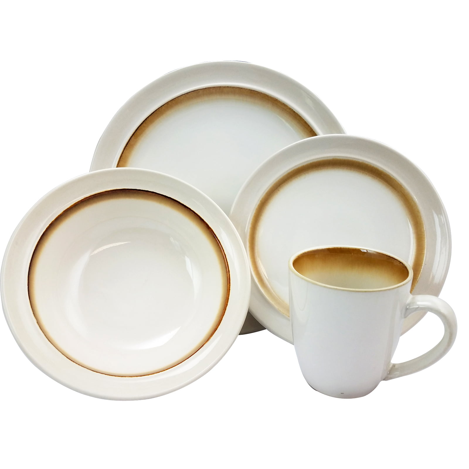 Gibson Lawson 16pc Dinnerware Set Brown