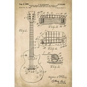 Gibson Les Paul Guitar Invention Patent Art Poster Print