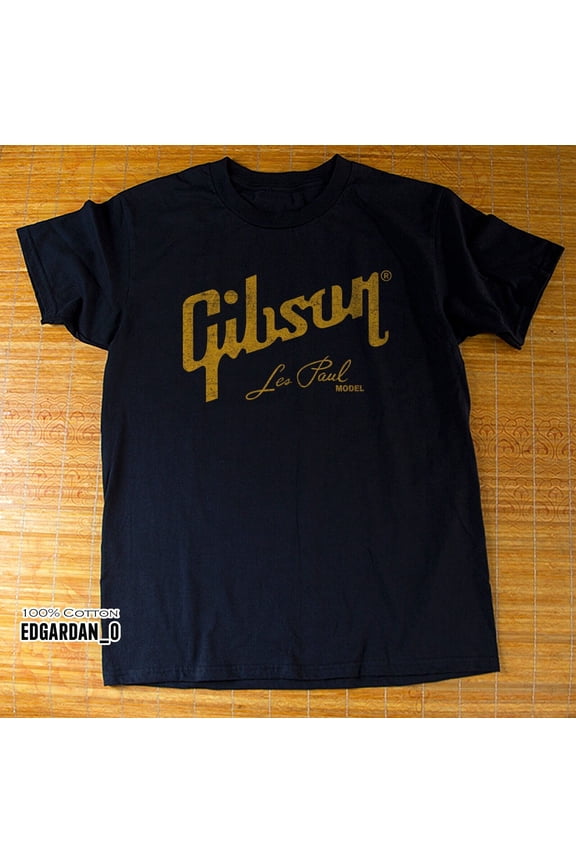 Gibson Les Paul Model Logo Black Unisex T-shirt Size S-5XL
