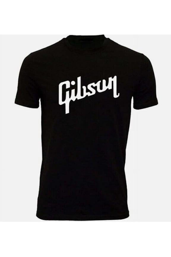 Gibson Logo Black T-SHIRT , Tee, Guitars, Rock N Roll, Metal
