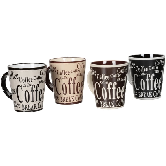 Gibson Mr. Coffee Dolce Cafe 4 Person 8 Piece Mug and Spoon Set, Assorted Colors