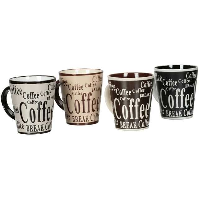 Gibson Mr. Coffee Dolce Cafe 4 Person 8 Piece Mug and Spoon Set, Assorted Colors