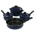 thumbnail image 1 of Gibson Oceania 7 Piece Steel Cookware Set in Blue, 1 of 2